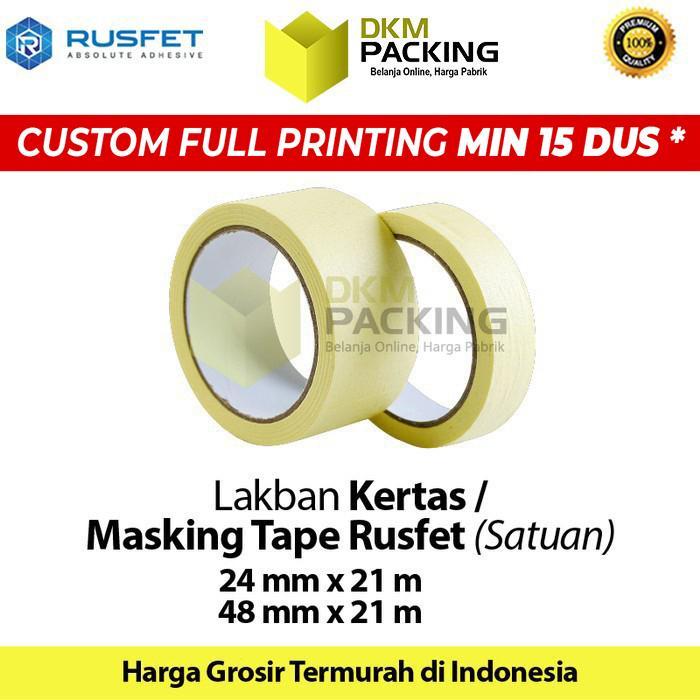 Lakban Kertas Masking Tape Isolasi Kertas RUSFET TERMURAH /SATUAN