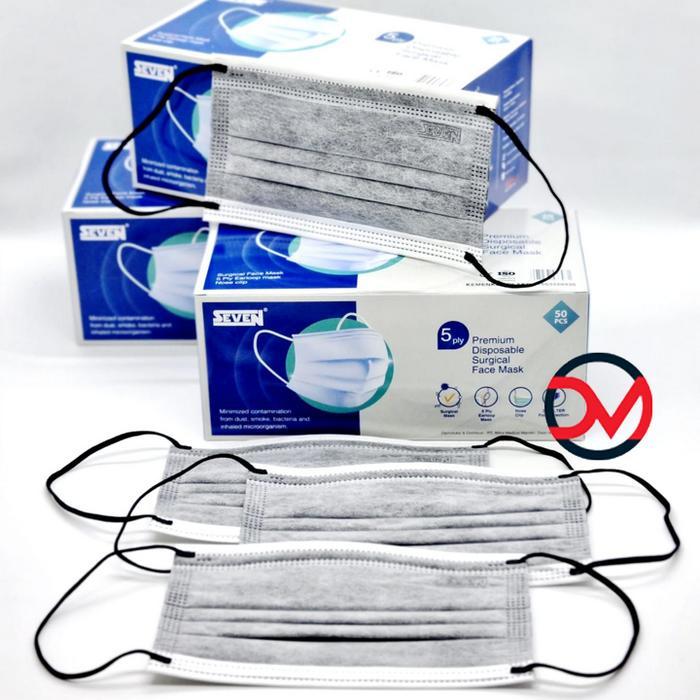 MASKER SEVEN PREMIUM SURGICAL 5PLY ISI 50 / MASKER MEDIS EARLOOP 5 PLY