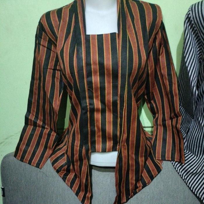 Baju Kebaya Lurik Wanita Jawa/Baju Adat Jawa Wanita Dewasa/Kebaya Lurik Jogja Bahan Tenun