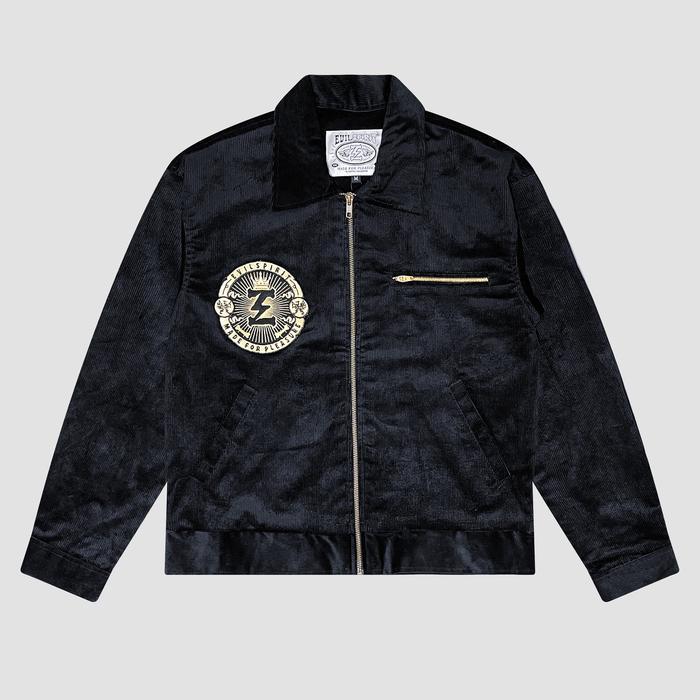 EVILSPIRIT JACKET CORDUROY - GRODIO BLACK UNISEX Jaket Pria Wanita Zipper Tebal Casual Atasan
