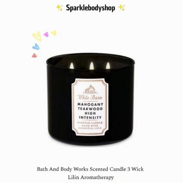 Bath And Body Works 3 Wick Scented Candle Mahogany Taekwood