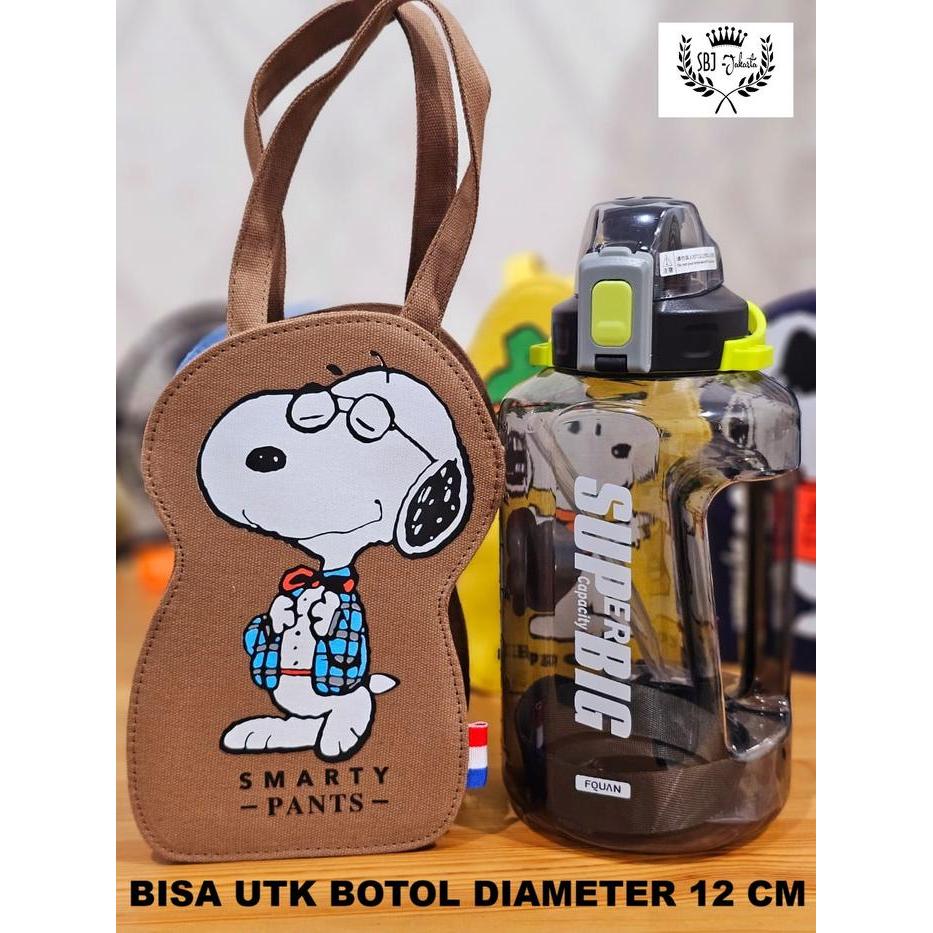 TAS BOTOL TERMOS TUMBLER SARUNG BOTOL MINUM TALI PENDEK SNOOPY DIAMETER BESAR