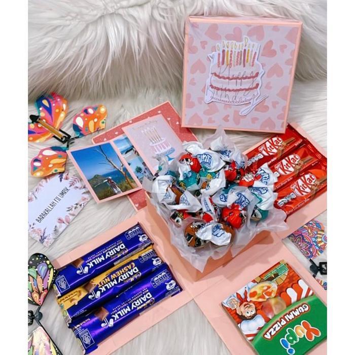 Tergacor Product Butterfly Snack Box / Explosion Exploding Box Hampers Lebaran Premium / Custom Tema