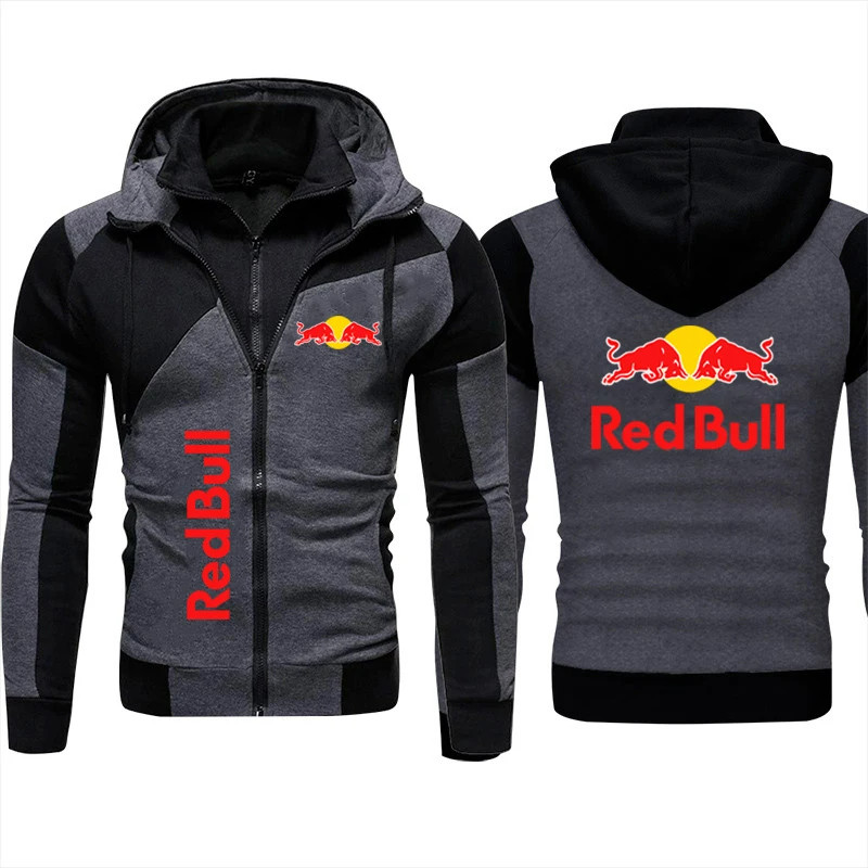 Red Bull Logo 2025 Men's Motorcycle Jacket Blazer Sports Zipper Jacket Red Bull Men's Spring