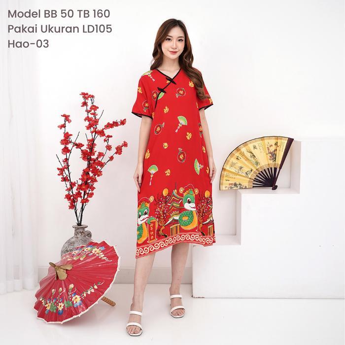 sbcx- Cuci Gudang - [ Daster Imlek ] Ld105-135 Daster Imlek 2025 Motif Ular Rayon Premium