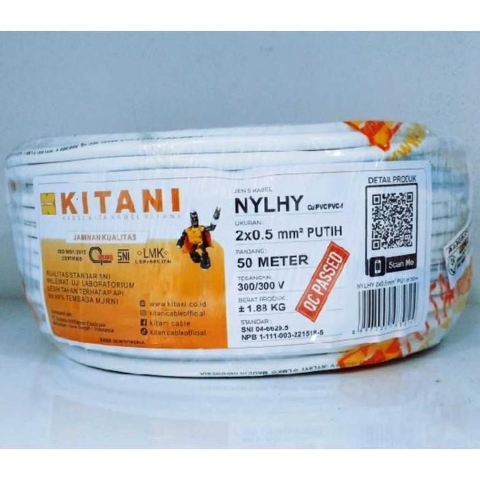 ECER KITANI Kabel Listrik Serabut Tembaga NYMHY NYLHY 2x0.5mm 2x0,5mm