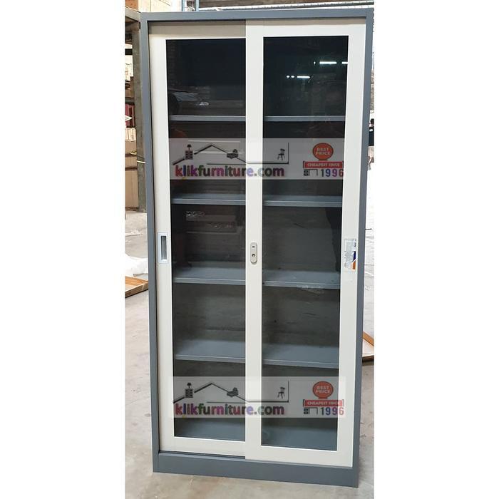 Lemari Arsip Filing Cabinet Besi Pintu Sliding Kaca Aa19Sl