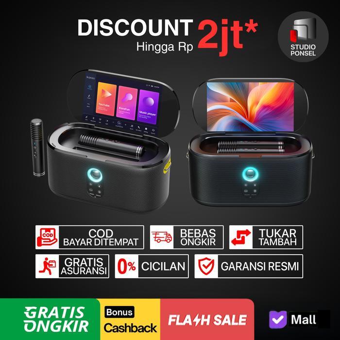 Ikarao Shell S1 Premium Smart Karaoke Machine 10.1" Inch Screen With 2 Mic Portable Wireless Speaker