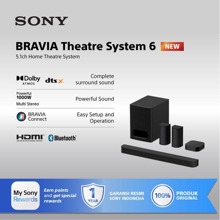 Sony Bravia Theatre System 6 5.1Ch Home Theatre System 1000 W Total Power Output Dolby Atmos/Dts:X -