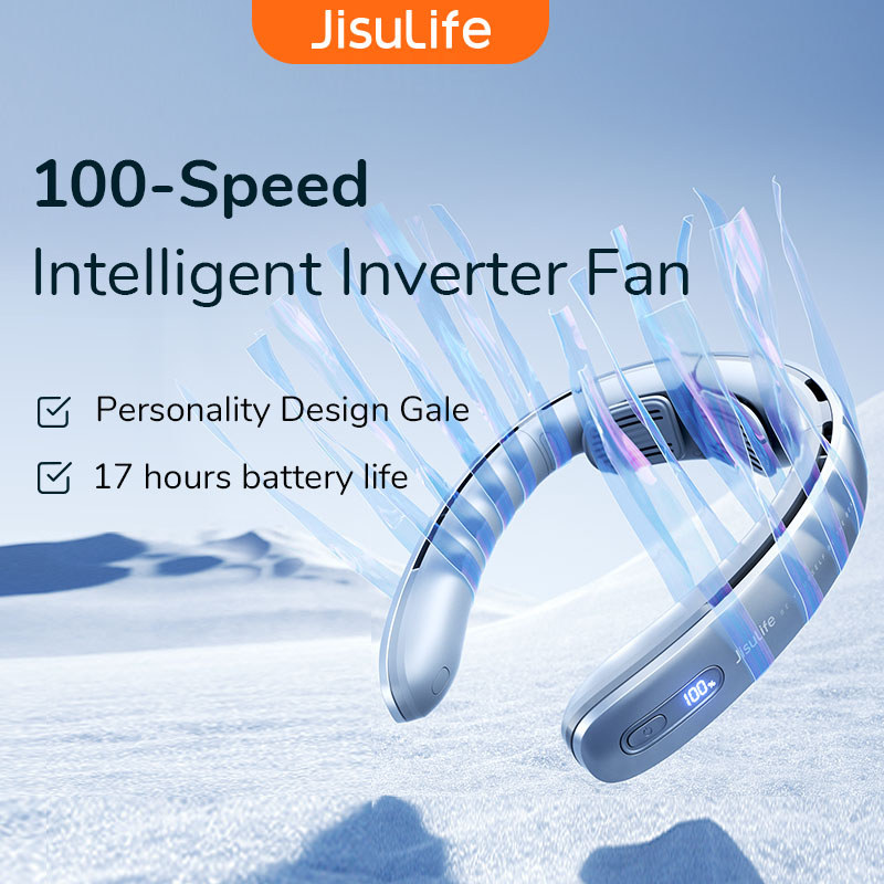 - Jisulife Portable Neck Fan100 Speed Wind5000Mah Battery17 Hour