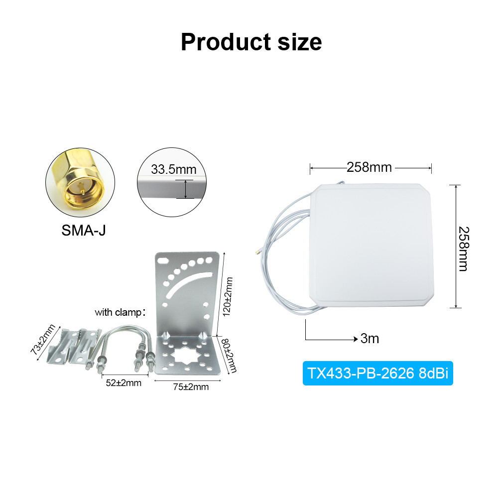 - 433Mhz Directional Antenna Lora Panel Antennas Gateway Long Range