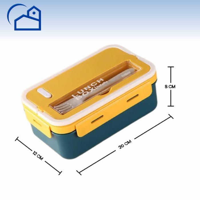 Kotak Makan Anti Tumpah dengan 2 Sekat FREE Sendok Garpu Anti Tumpah