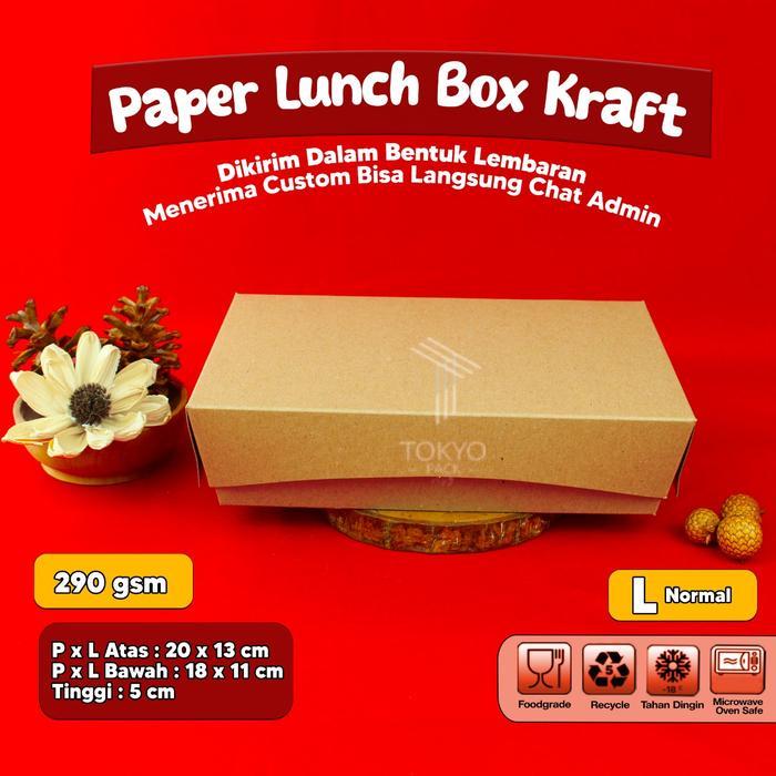 PAPER LUNCH BOX BAHAN KRAFT/LUNCH BOX PAPER COKLAT SIZE M , L , S