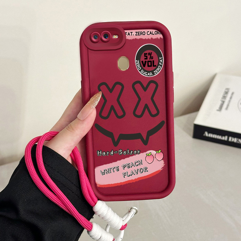 Casing Hp untuk OPPO A7 A5s A12 A12s A11K Case Casing HP Softcase Ponsel Soft Shell dengan Tali Sili