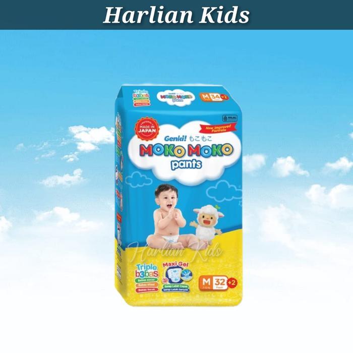 Sedia [2 BALL] GENKI MOKO MOKO 2 BALL / GENKI MOKO MOKO 2 PACK PANT Popok Bayi Diapers