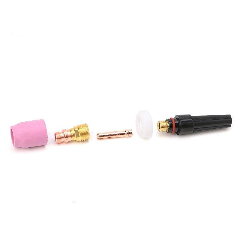 5Pcs Tig Welding Torch Stubby Cup Gas Collet Body Lens Kit