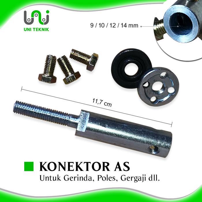 Sambungan as poles/amplas model baut lubang as 9mm 10mm 12mm 14mm - bisa untuk dinamo pompa air