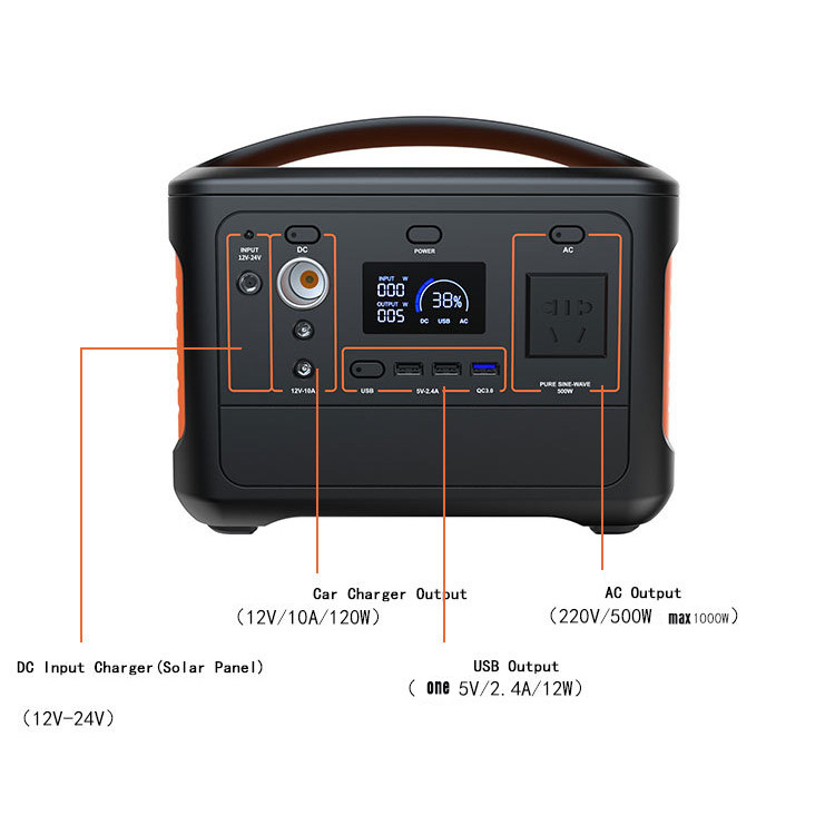 Camping 500W Power Station Solar Generator Portable Power Station