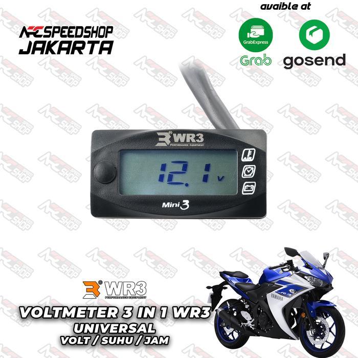 Voltmeter WR3 Mini3 Volt Temperature Clock YAMAHA R25 MT25 R1 R1M R6 R9 MT09 MT07 MT03 R15V3 MT15