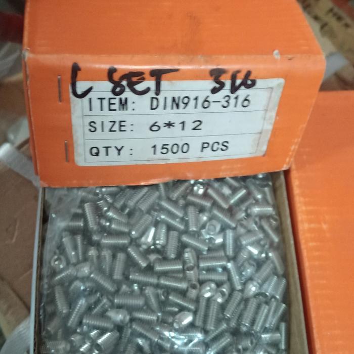 cjbkb- Baut L Tanam Stenlis 316 M 6X12 Pitch 1..0 Kunci L 3 Imbus/Set Screw