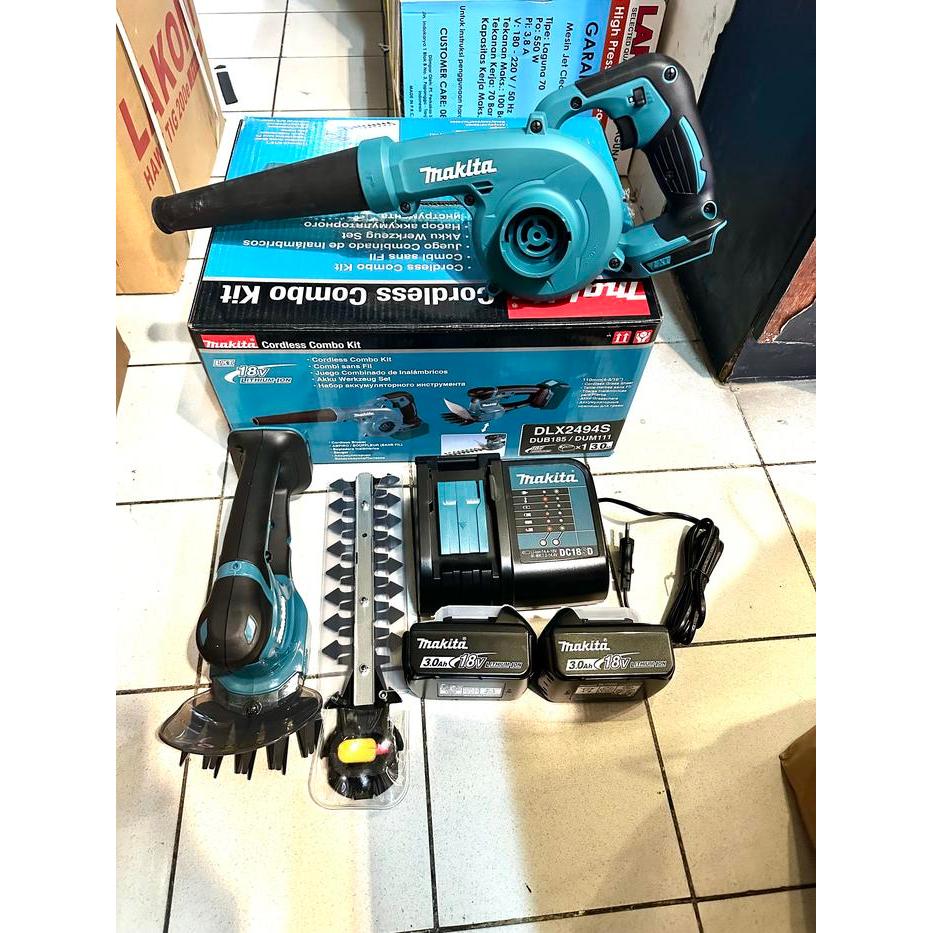 mesin potong rumput + blower cordless makita DLX2494S