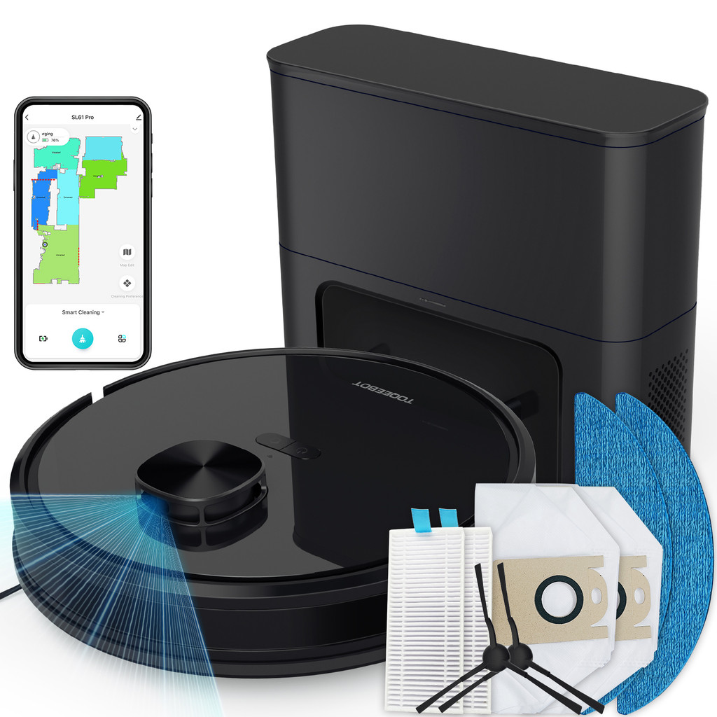 Toqeebot Robot Cleaner With Mop,4500Pa Robot With 2.5L Self Emptying Station,Lidar