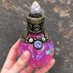 Mermaid Magic Bottle Resin Ornament Shiny Light Halo Decoration Creative Fantasy Figurine For Home