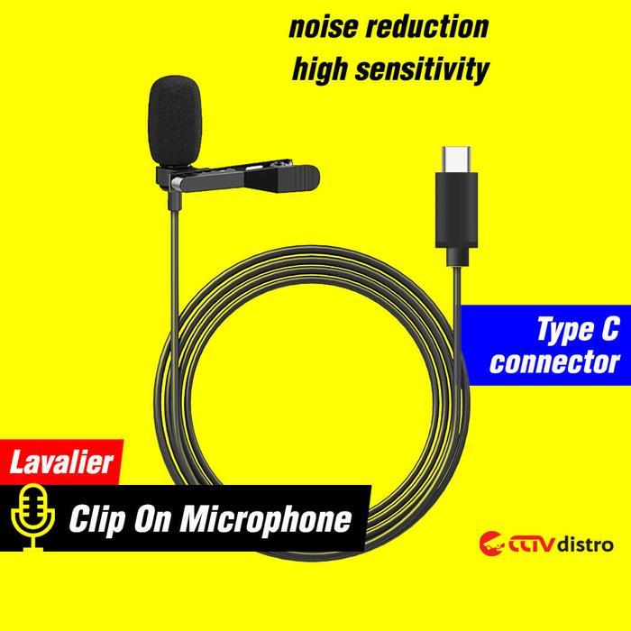 SALE L22 Mic Type C USB Clip On Microphone Jepit Mikrofon Kabel HP Lavalier