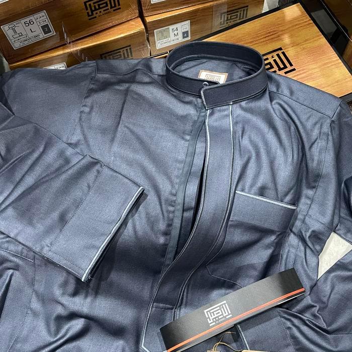 New- al aseel premier wool bordir resleting - jubah saudi - jualjubaharabia