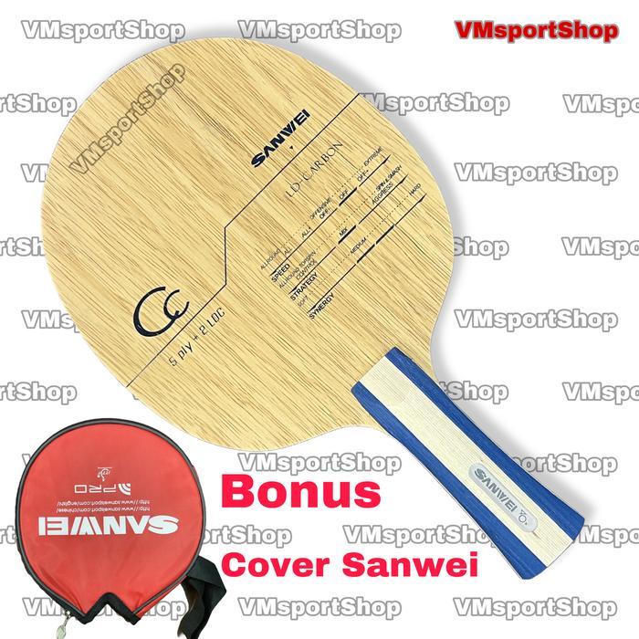 DISKON Sanwei CC LD Carbon - Kayu Blade Bet Pingpong READY STOCK