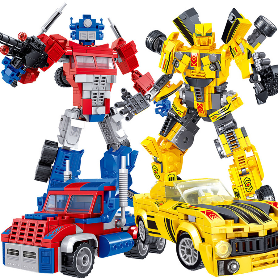 Transformation Robot Assembled Models Toys Buidling Blocks Racing Vehicle Mecha Warrior Boys Toy