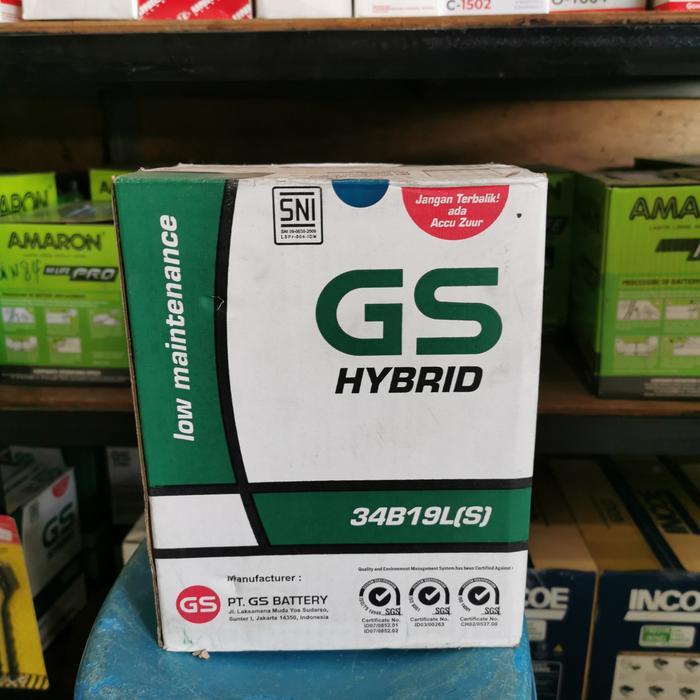 Aki Baterai Gs Astra Hybrid 34B19Ls 12V 34Ah Mobil Innova Bensin