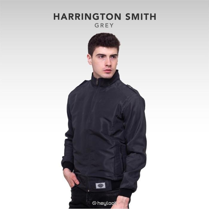 Eiger - Jaket Pria Harrington Jaket Tebal Navy Semi-Waterproof SMITH Pria Jaket Grey Outdoor Motor