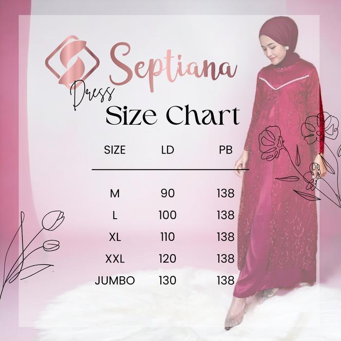 MUSLIFIX- Septiana Gamis Pesta Kondangan Brukat Tile Mutiara Motif Akar Kombinasi Satin Model
