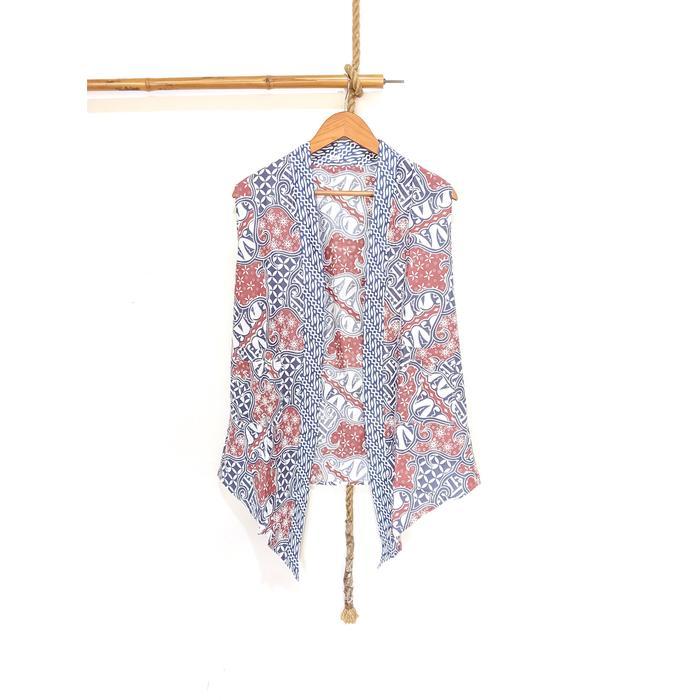 Promo Cardigan Tanpa Lengan Batik Wanita Modern Vest Outer Batik Vest Cardi Long Outer Batik Modern