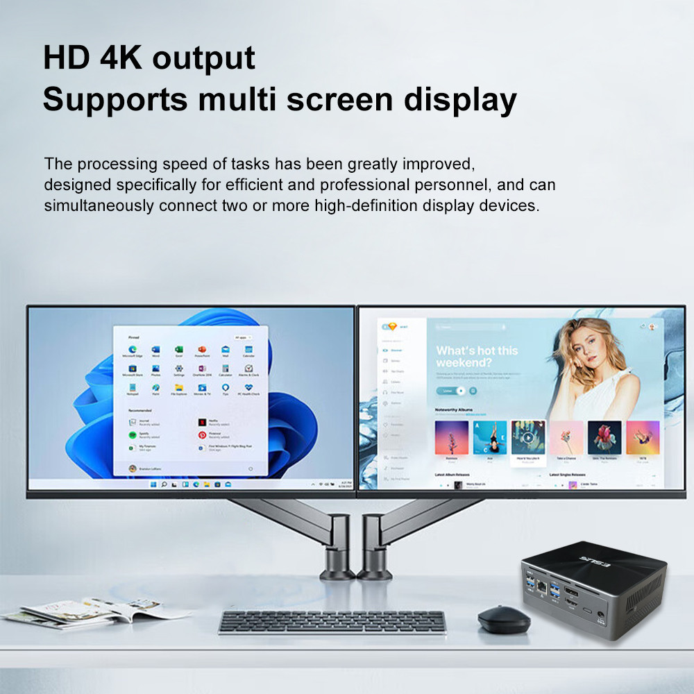 Esus Mini Pc Intel N100 16G 512G Pocket Pc 8Gb 256Gb Windows 10 Wifi6