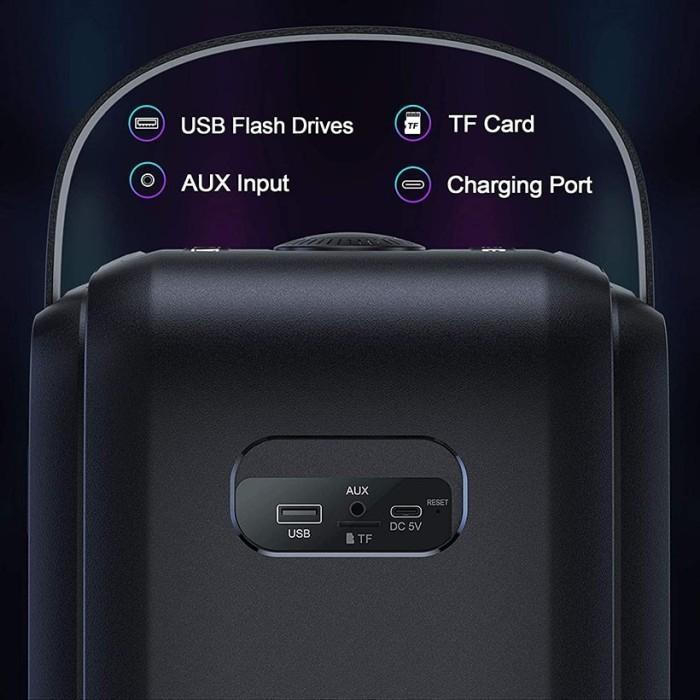 93f64- Speaker Portable Wireless W-King T9 + Mic Speker Bluetooth Karaoke