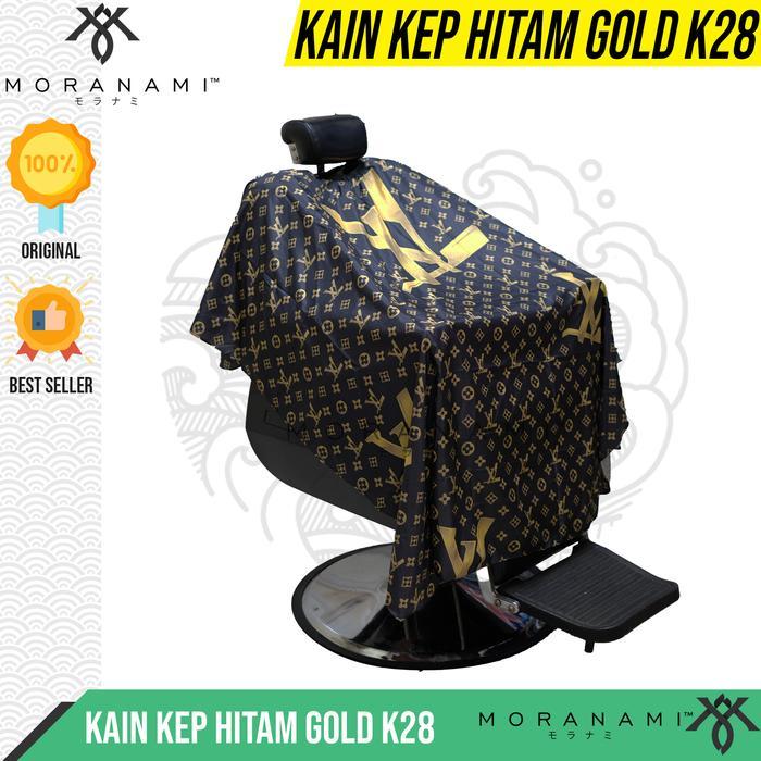 w6ph- Kain Kep Kip Kain Cukur Rambut Potong Rambut Salon Barber Black Gold K28