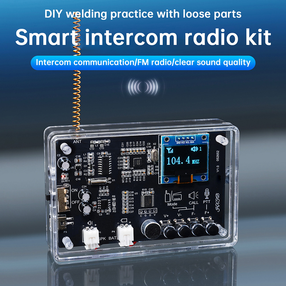 DIY FM Radio with Walkie-Talkie Functionality Smart Walkie-Talkie Radio Module Radio Soldering