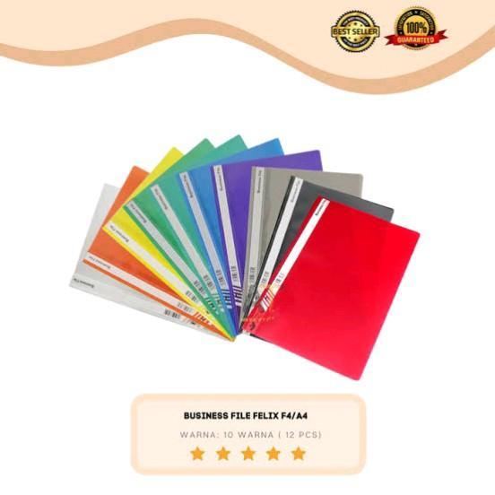 FELIX BUSINESS FILE WITH PAPER FASTENER AND POUCH MAP PLASTIK KERTAS BOLONG DUA DENGAN ACCO DAN