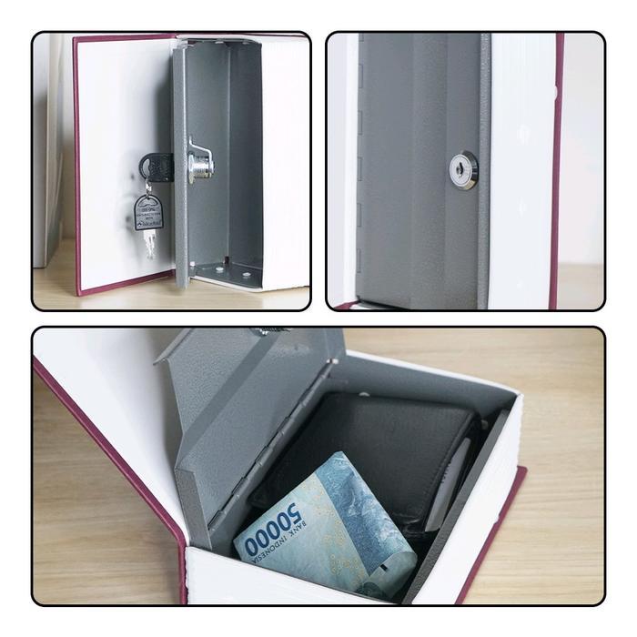 Brankas Penyimpanan Design Buku Bahan Besi Tahan Api Key Lock / Kode Sandi