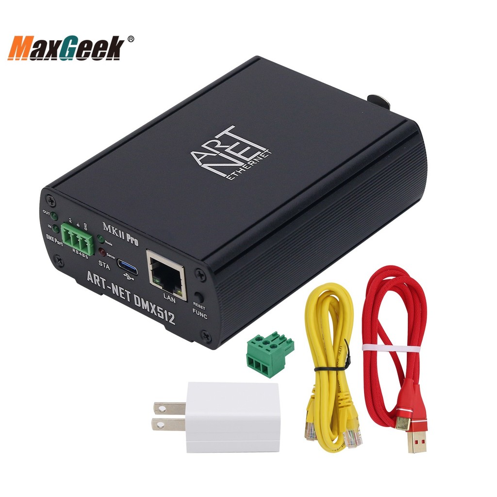 Maxgeek Dmx512S Artnet Ethernet To Dmx 512 Controller Dmx Lighting Controller (Without Spi) For