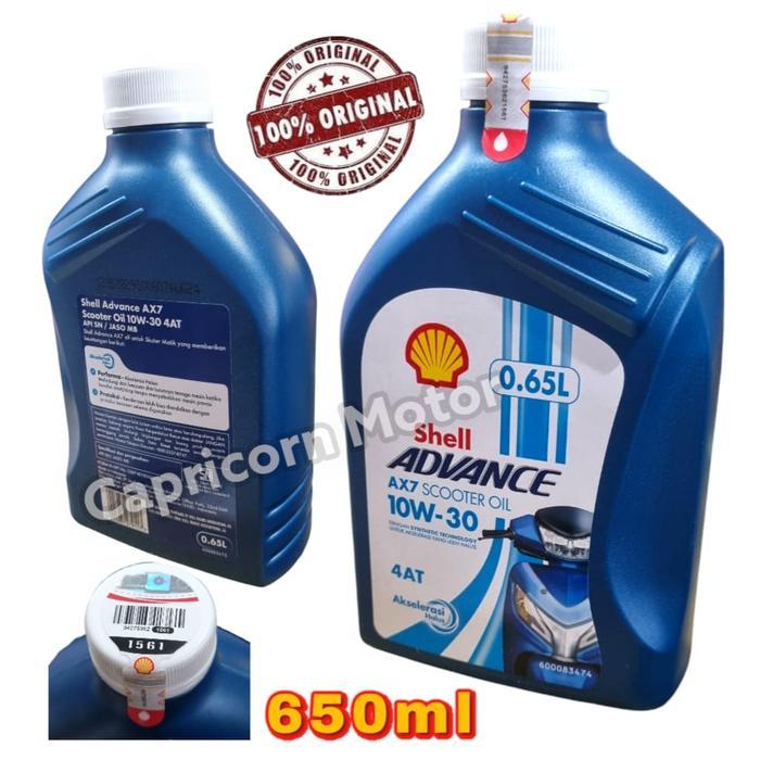 SHELL ADVANCE MATIC 4T AX7 0.65L SCOOTER SEMI SYNTHETIC SAE 10W 30 JASO MB API SN AX 7 OLI MOTOR