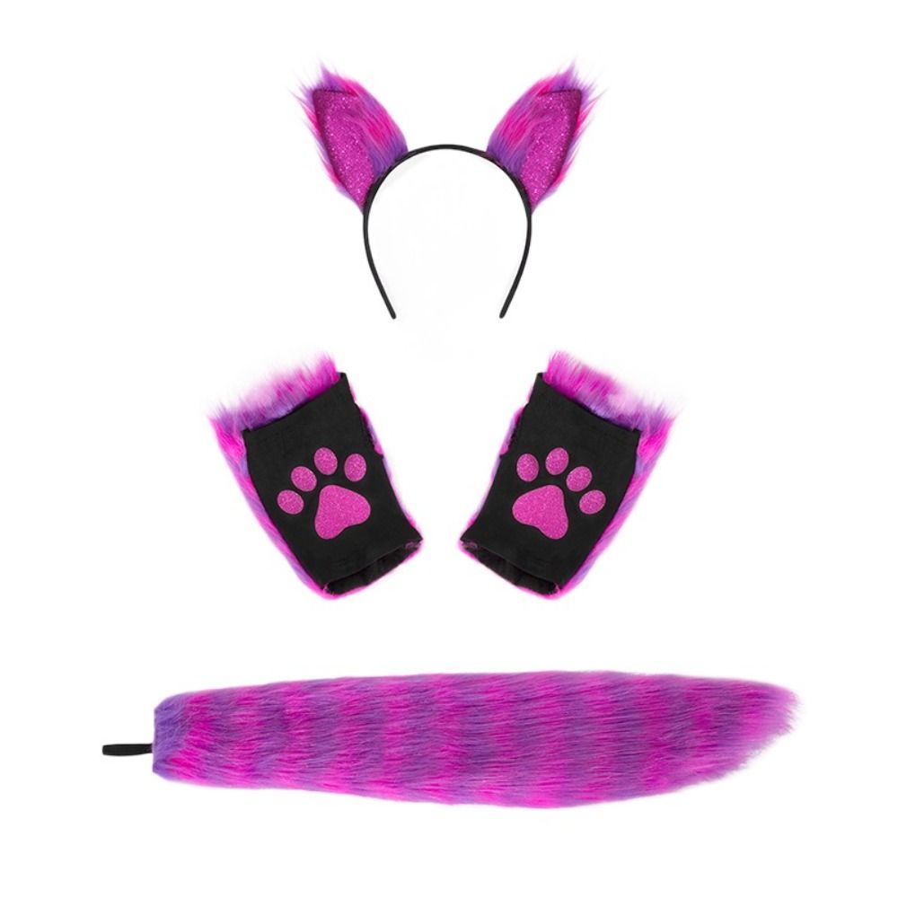 Cat Woman Cat Ears Headband Set Lolita Cosplay Headwear Anime Exhibition Accessories Cat Paw Gloves
