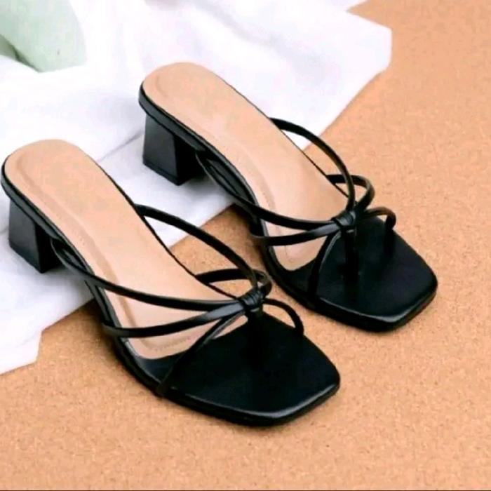 TERMURAH Sendal Wanita Pesta Heels 3cm Kekinian - Brand Name - Shoes, Selop Sandal