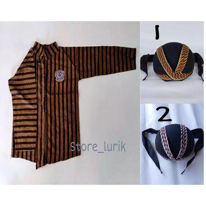 SIAPKIRIM Baju Jawa Tradisional Pria keren aesthetic / Baju Lurik Pria Jawa Bonus Blangkon / Surjan