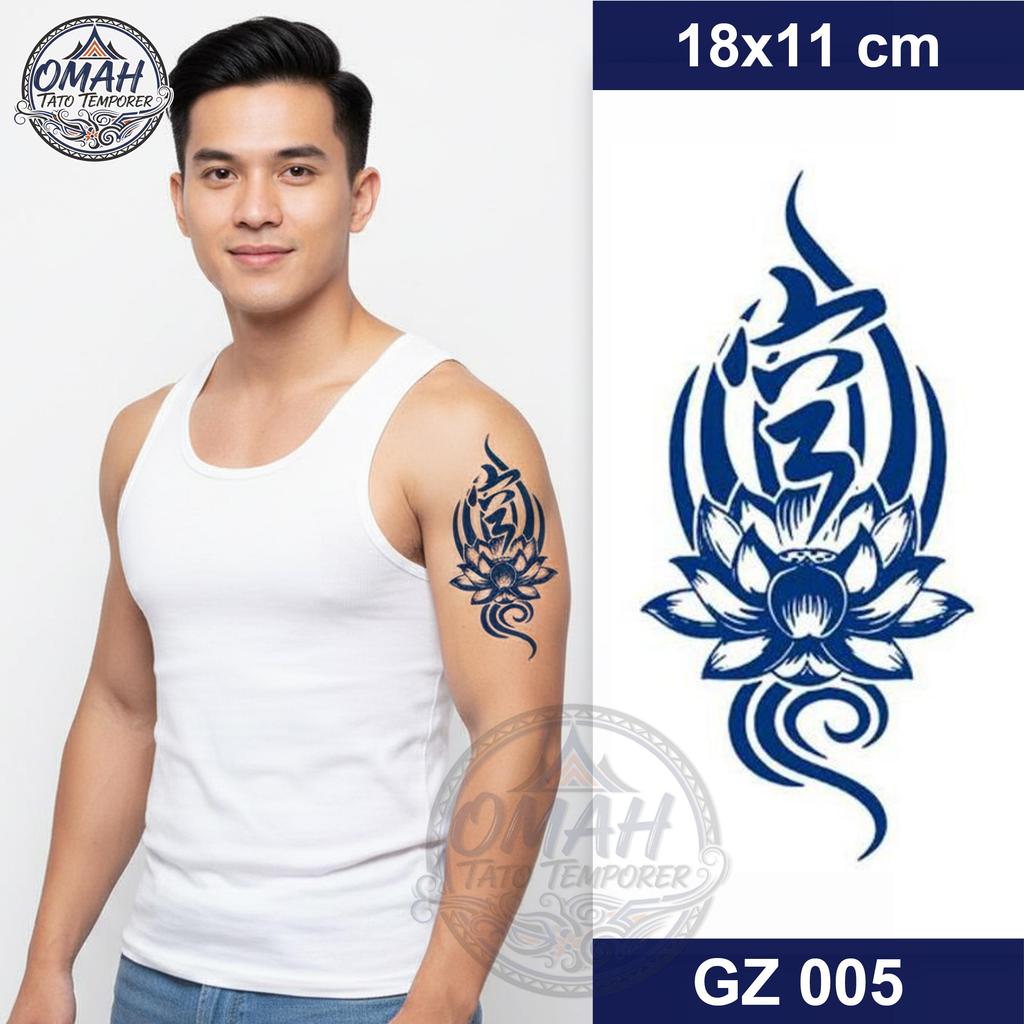 Tato Temporer Tattoo Temporary Semi Permanen Tahan Lama 1 Bulan Fruit Ink Tattoo GZ 005 Tribal Bunga