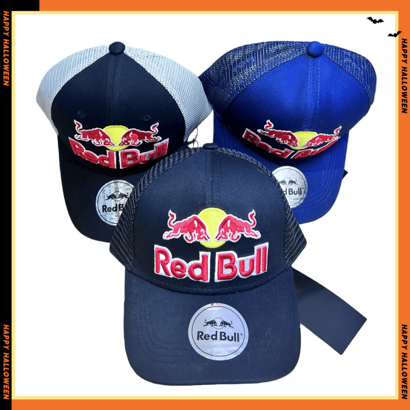 Red Bull Mesh Hat Embroidered Red Bull Baseball Hat Men's and Women's Outdoor Multi functional Hat