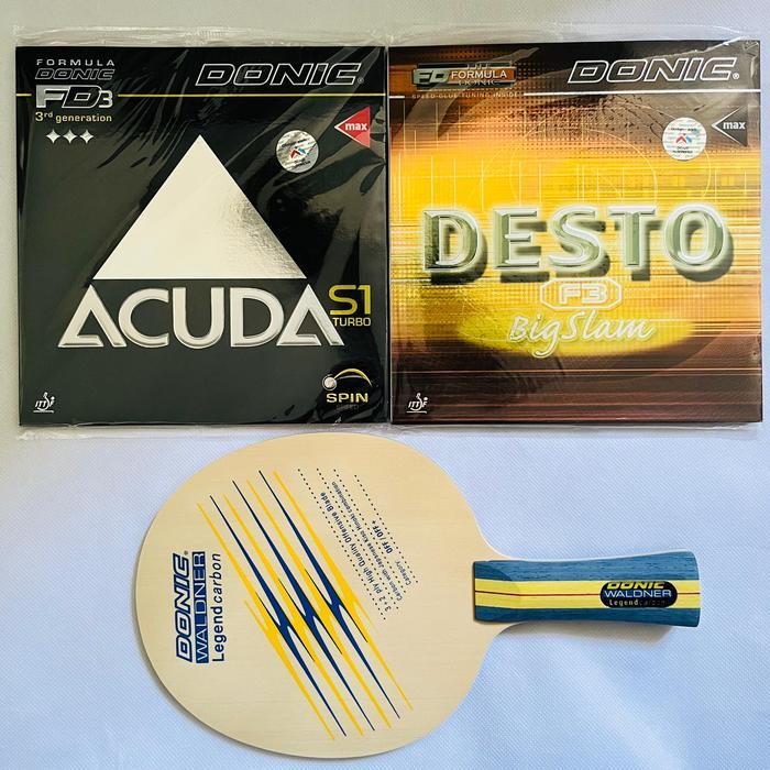Bat Donic Waldner Legend Carbon plus karet Donic serang Set