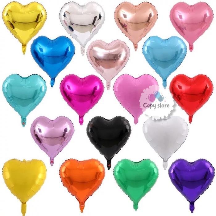 *#*#*#] Balon Foil Love / Balon Foil Bentuk Hati 40cm PerPack Isi 50Pcs